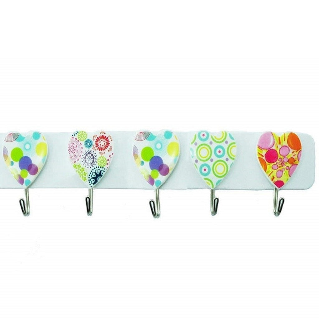 Barra 5 ganchos de acero adhesivo adhesivo perchas de plástico colgar toda la cocina