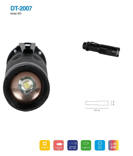 Linterna LED subacuática resistente al agua, 200-800 lúmenes, CREE SUB LIGHT