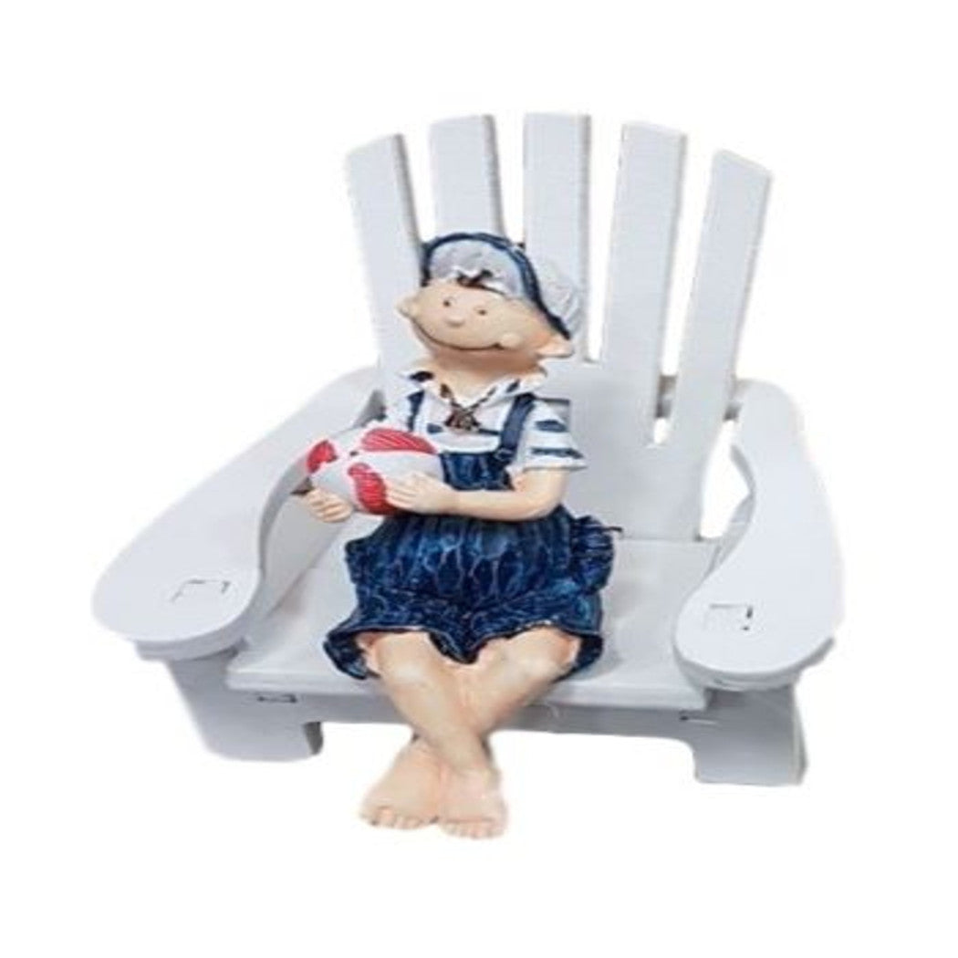 Bebé en la decoración de la silla Decoración del hogar del estilo del mar de madera