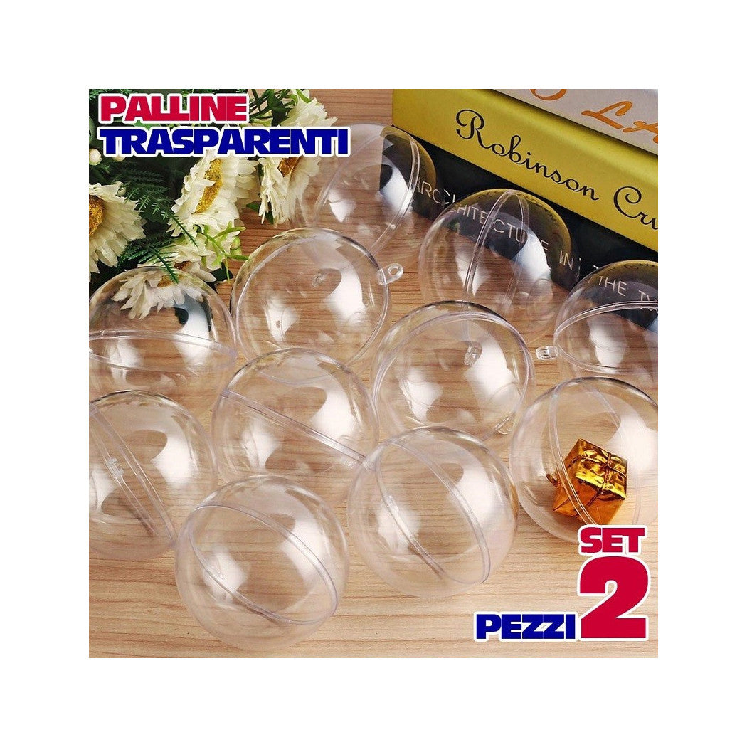 Bolas de Navidad Bolas transparentes que se pueden abrir para llenar la decoración navideña 2pcs 8cm