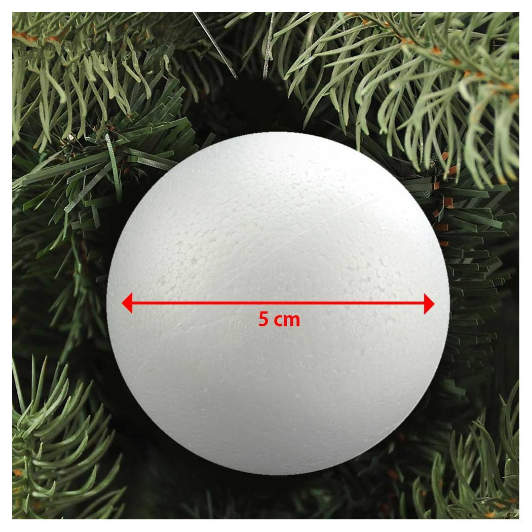 Bolas de poliestireno Paquete de bolas de Navidad de decoraciones de 5 cm decoraciones 100