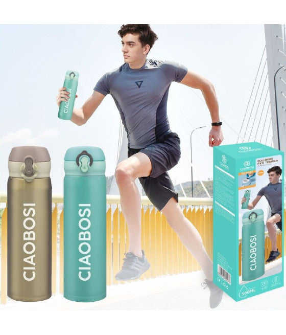 Botella de aluminio de 750 ml Botella de deporte Trabajos de trabajo escolares con mosquetón