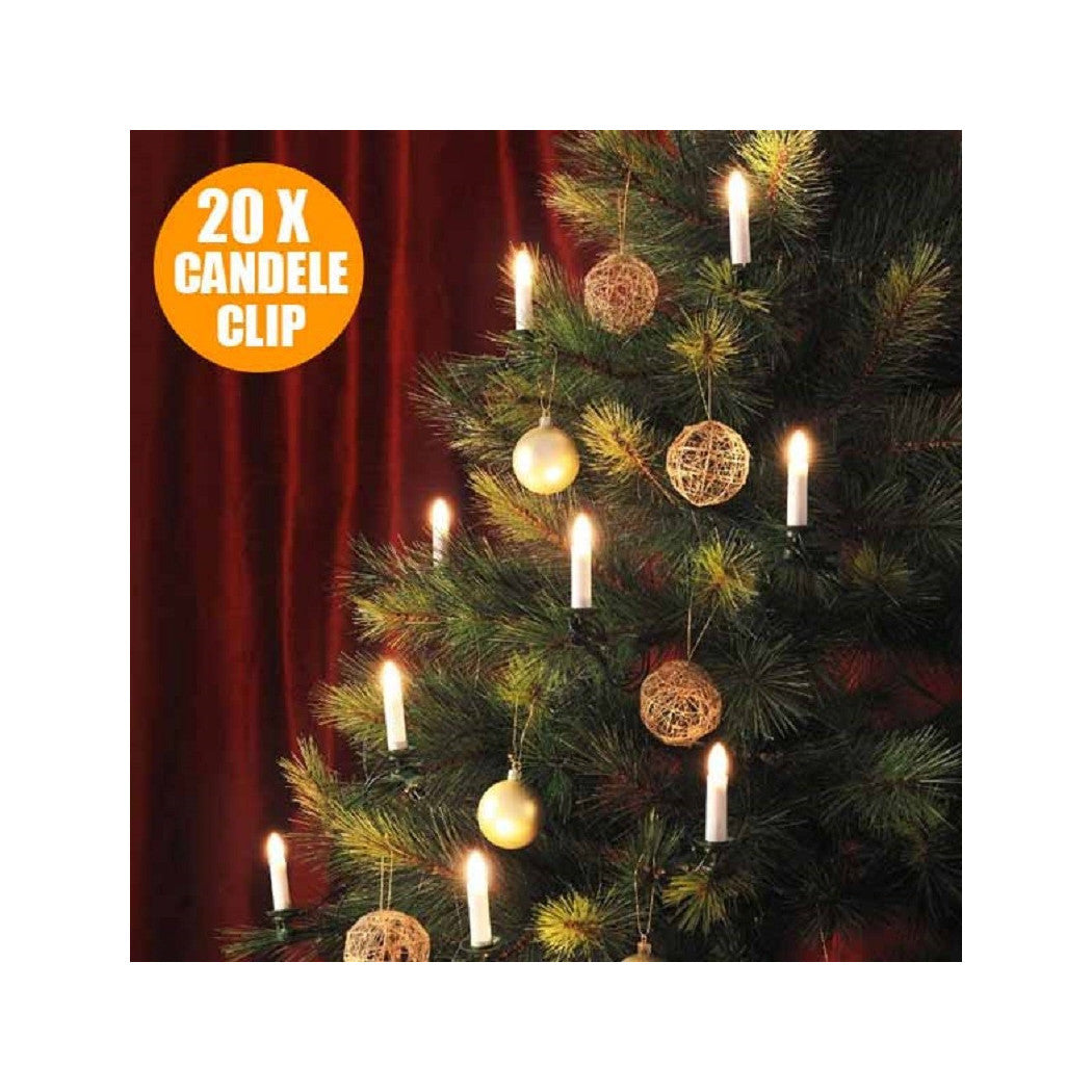 Cadena brillante 20 clip chispas de clip 4,9 Mt para árbol de Navidad 220V blanco cálido
