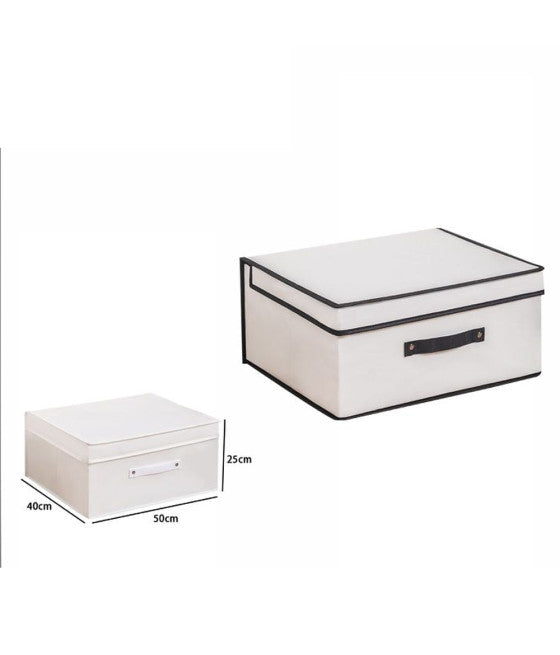 Caja de caja 32x24x12 cm 6 Objetos de lino Subfondos Guardar contenedor