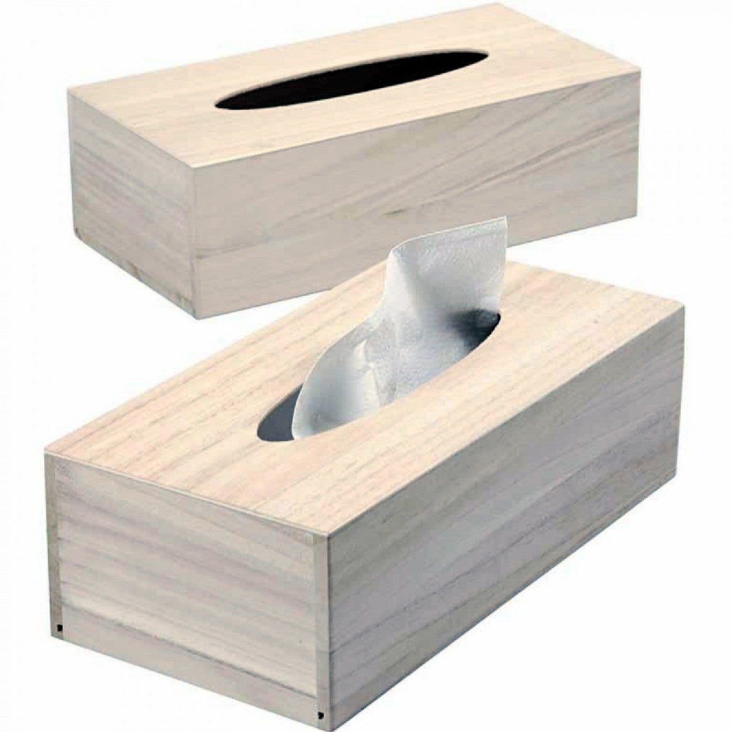 Caja rectangular rectangular madera decoupage caja arbustos veline