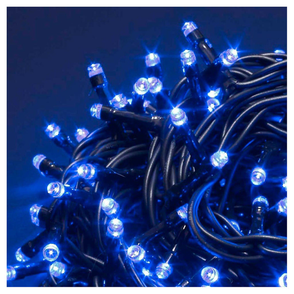 CATENA LUMINOSA 1000 LUCI LED LUCIOLE BLU CONTROLER 8 EXTERNAL INTERNAL FUNCTIONS