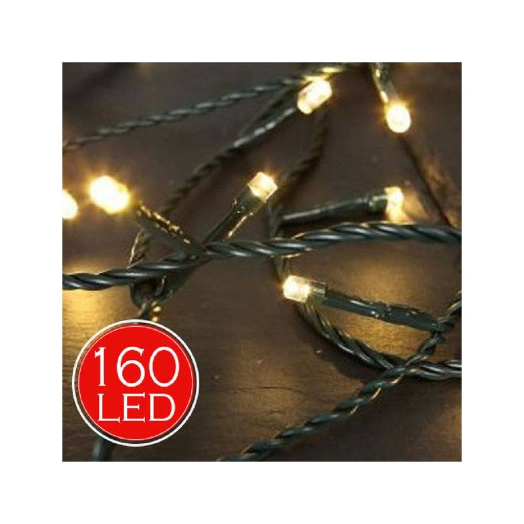 CATENA LUMINOSA 17.8MT NATALE 160 LED BIANCO CALDO FOR EXTERNAL INTERNAL