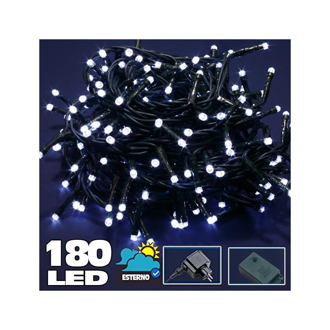 CATENA LUMINOSA 180 LED LÁPICES BLANCOS PARA EL CONTROL EXTERNO 8 FUNCIONES 24V