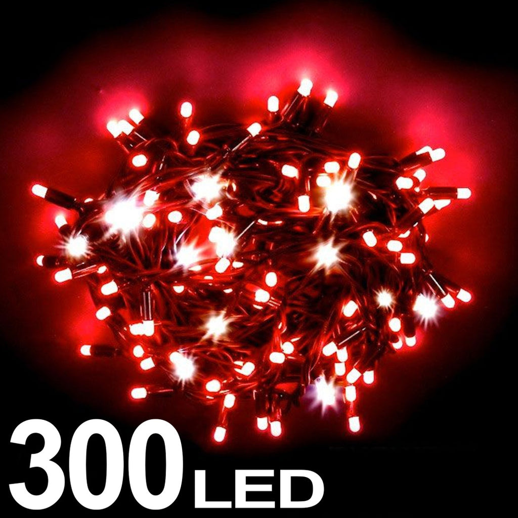 CATENA LUMINOSA 300 LED COLOR ROSSO USO INTERNO CON CONTROL 8 FUNCIONES