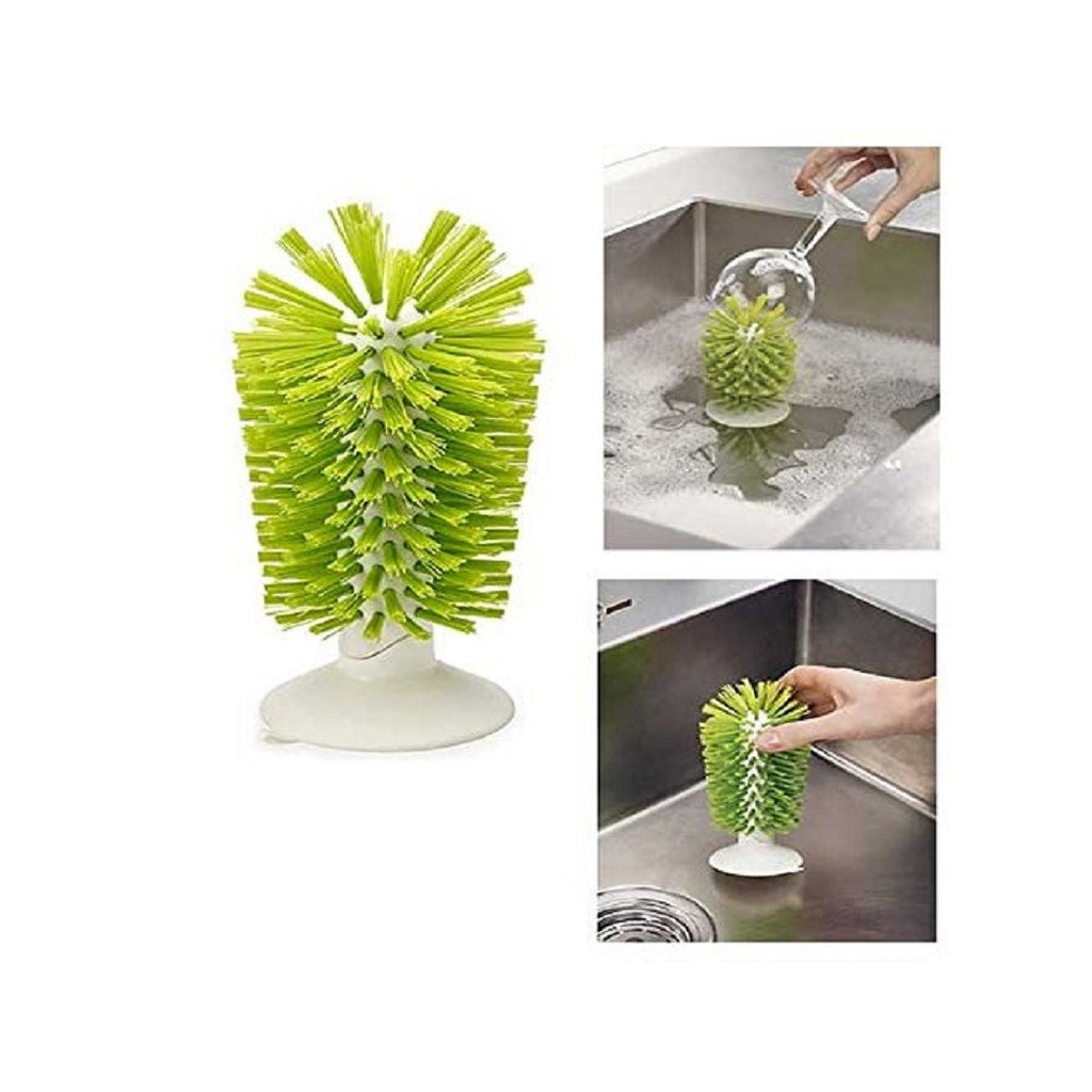 Cepillo con ventosa, cerdas rígidas, lavan gafas adecuadas para contenedores máx. 14 cm