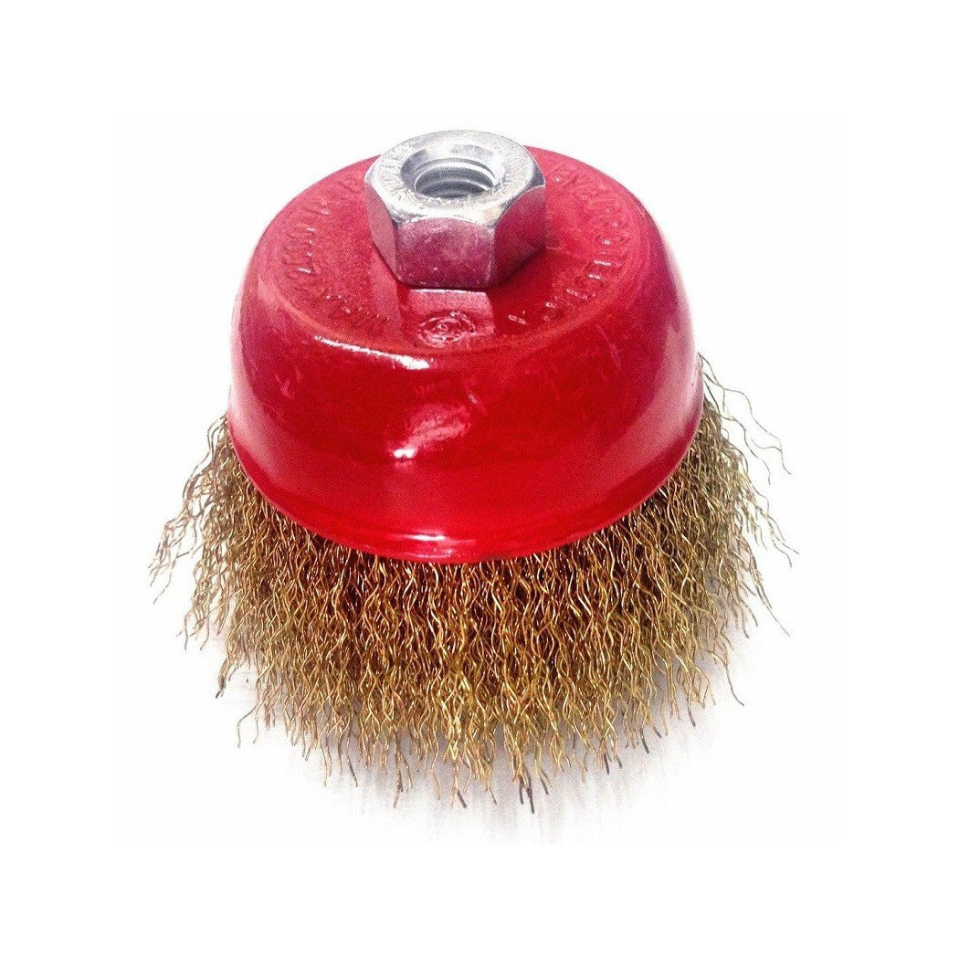 Cepillo de copa cónico HILOS DE LONTABLES ondulados 75mm x molinillo angular