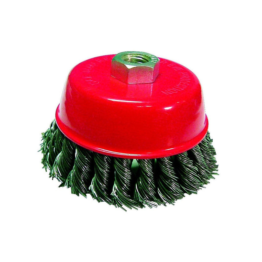 Cincones de copa con cepillo alambres trenzados 100 mm x polla amoladora angular