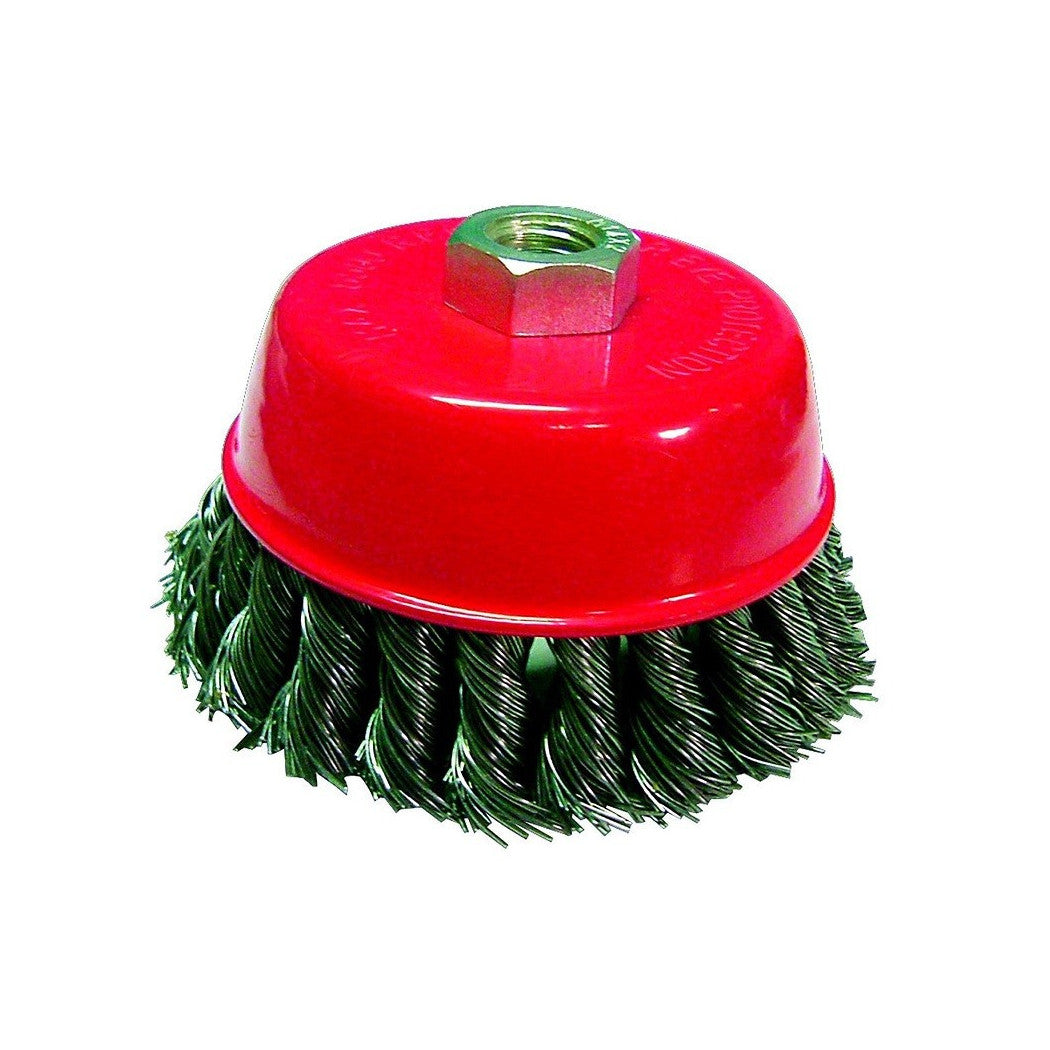 Cincones de copa con cepillo alambres trenzados 100 mm x polla amoladora angular