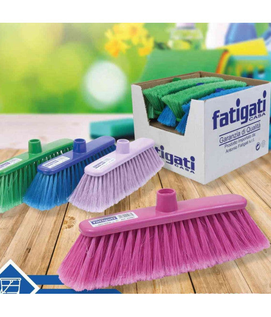 Colorida escoba de repuesto para el hogar Limpieza de pisos interiores con cerdas medianas