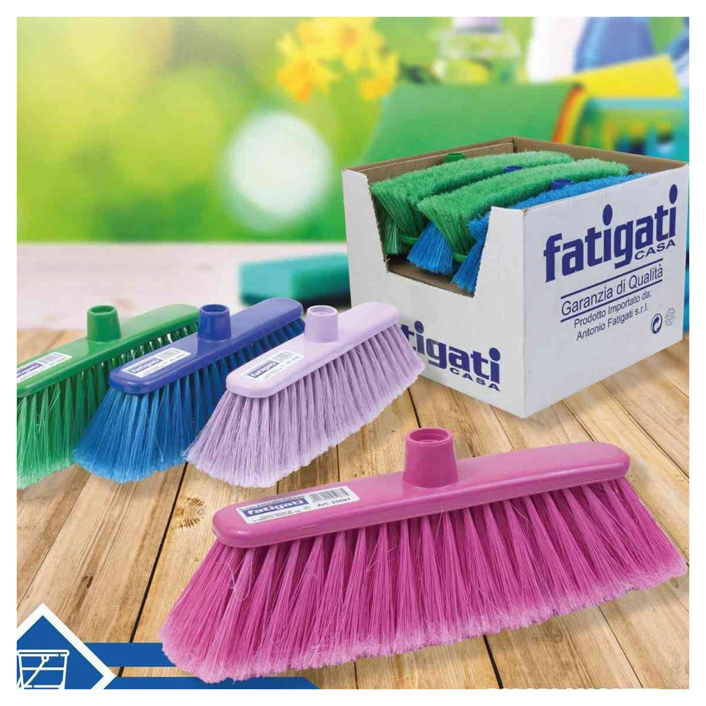 Colorida escoba de repuesto para el hogar Limpieza de pisos interiores con cerdas medianas