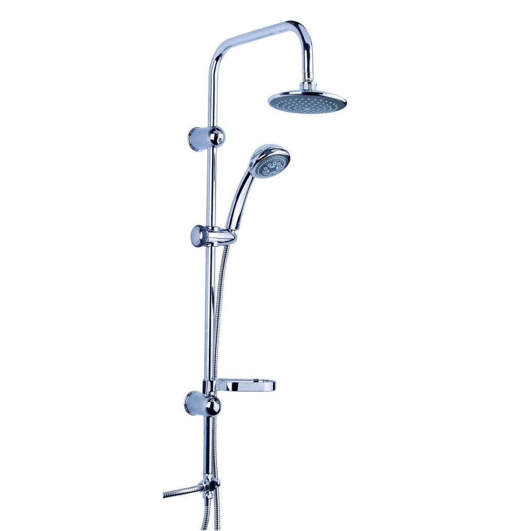 Columna de ducha de varilla cromada Cabeza de ducha fija Saturn Drek 9003