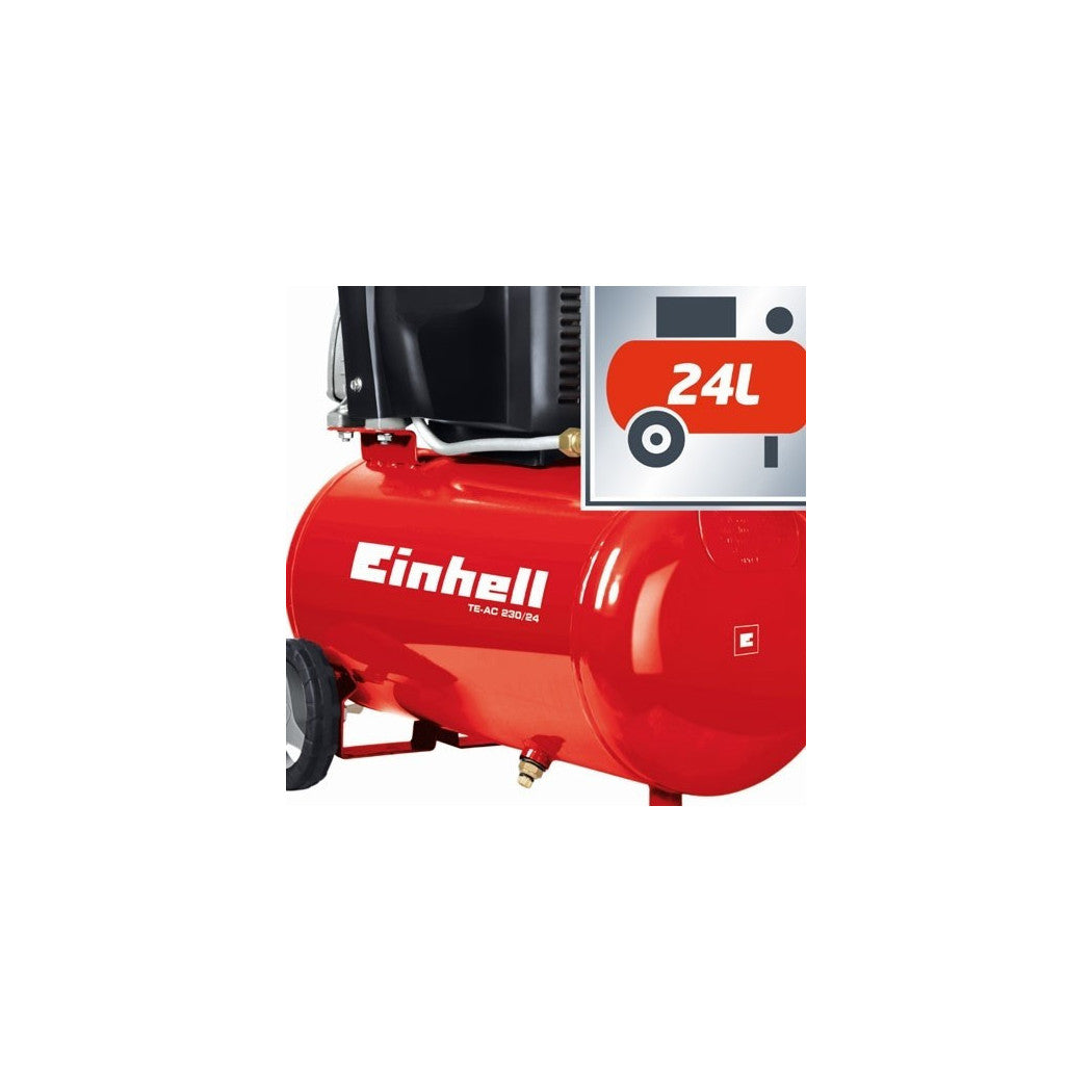 Compresor de aire 24 LT EINHELL TE-AC 230/24 Motor experto 2HP 230 LT / MIN.