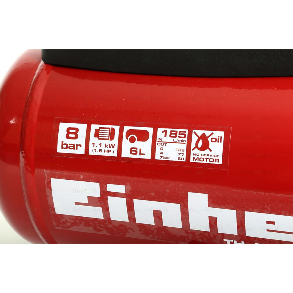 Compresor portátil 6 LT EINHELL TH-AC 190/6 DE 1.5 HP MOTOR