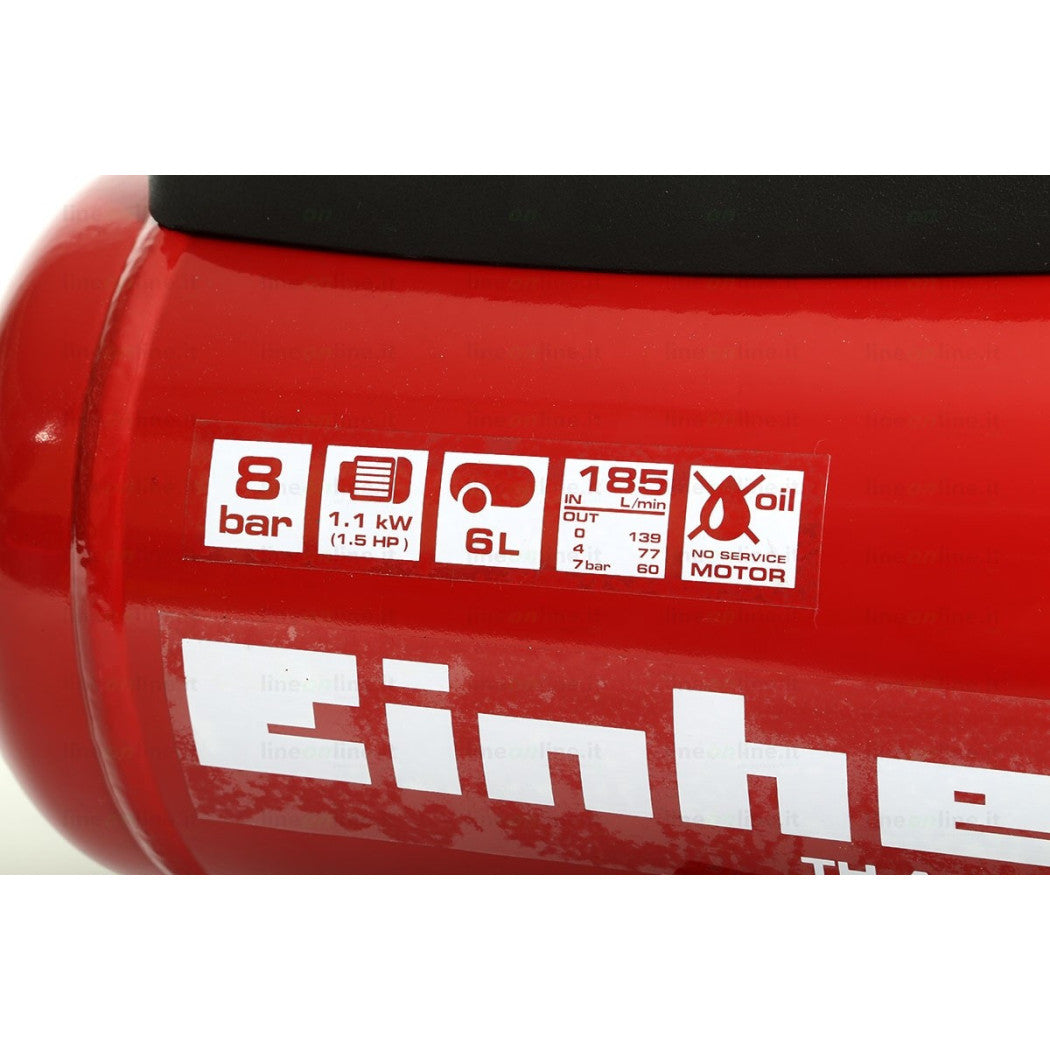 Compresor portátil 6 LT EINHELL TH-AC 190/6 DE 1.5 HP MOTOR