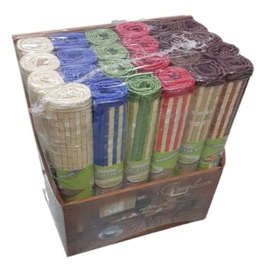 Conjunto de 24 piezas mantelas manteles de madera desayuno de madera de color de bambú americano de color