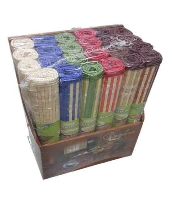 Conjunto de 24 piezas mantelas manteles de madera desayuno de madera de color de bambú americano de color