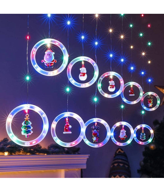 Volante de Santa Claus 70 cm para la ventana con decoraciones de Navidad ventoso decoraciones