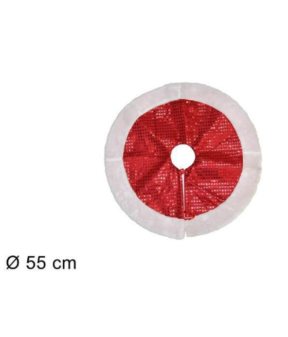 Falda de alfombras Funda de base Árbol de Navidad 105cm Decoraciones navideñas rojas