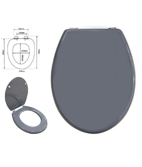 Cubiertas cubiertas de agua Asiento WC Baño Universal y bisagras Steel Lemure Look