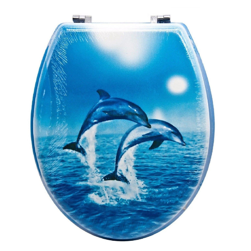Cubiertas de tapa de agua WC Seat Baño Universal Bisagras Steel 2 Dolphins