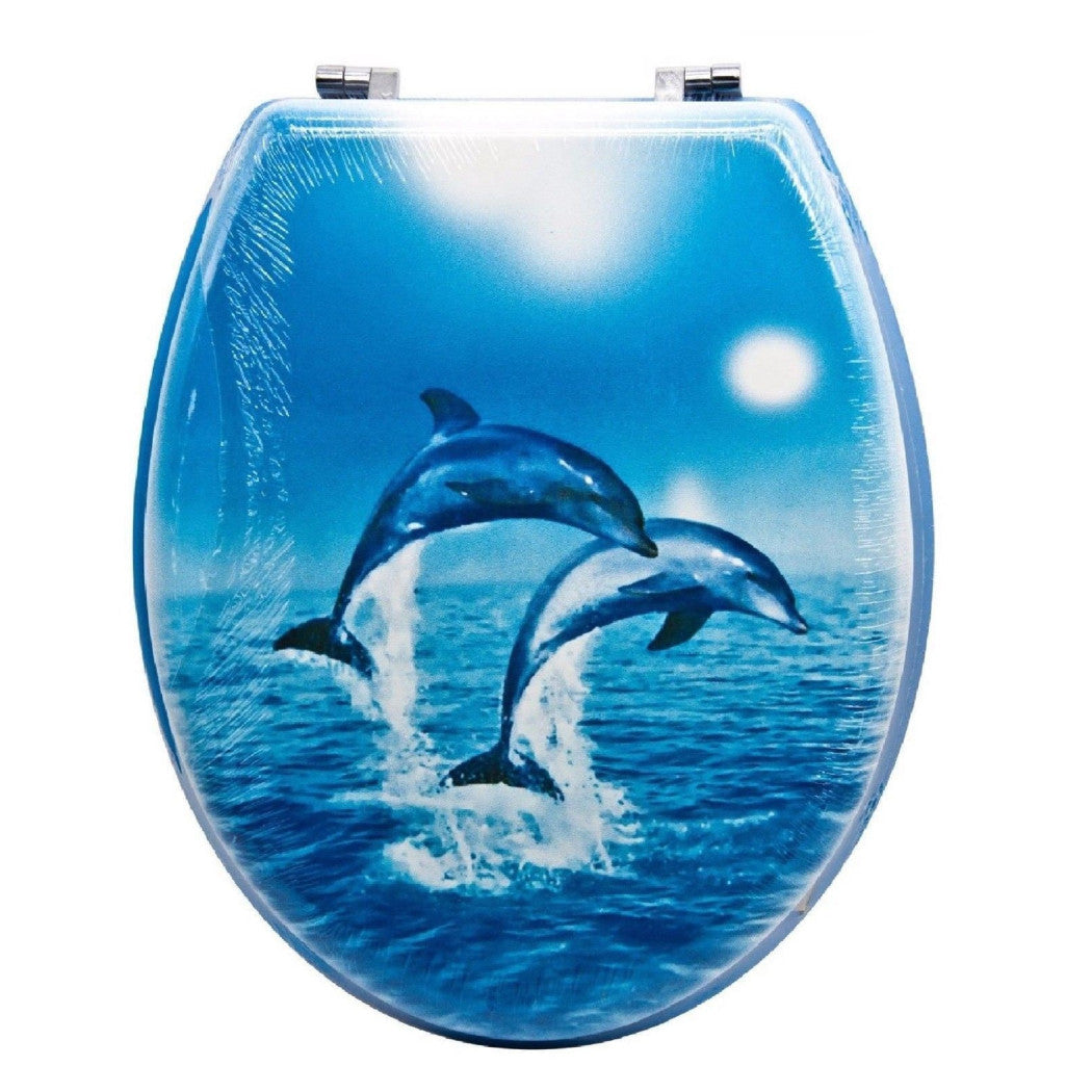 Cubiertas de tapa de agua WC Seat Baño Universal Bisagras Steel 2 Dolphins