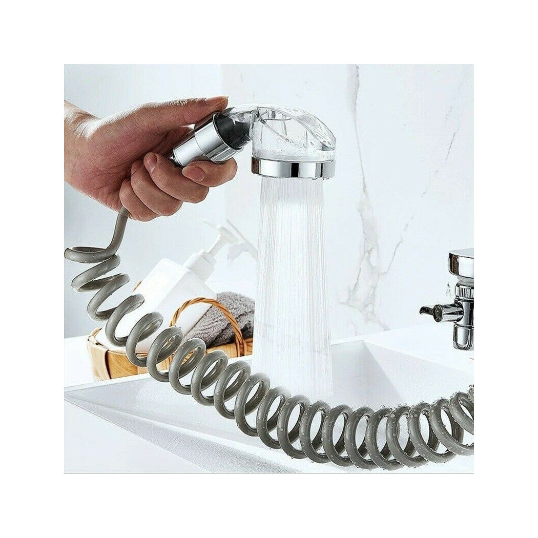 Ducha portátil de la ducha de la mano para el lavabo + tubo anti-escala que acampa