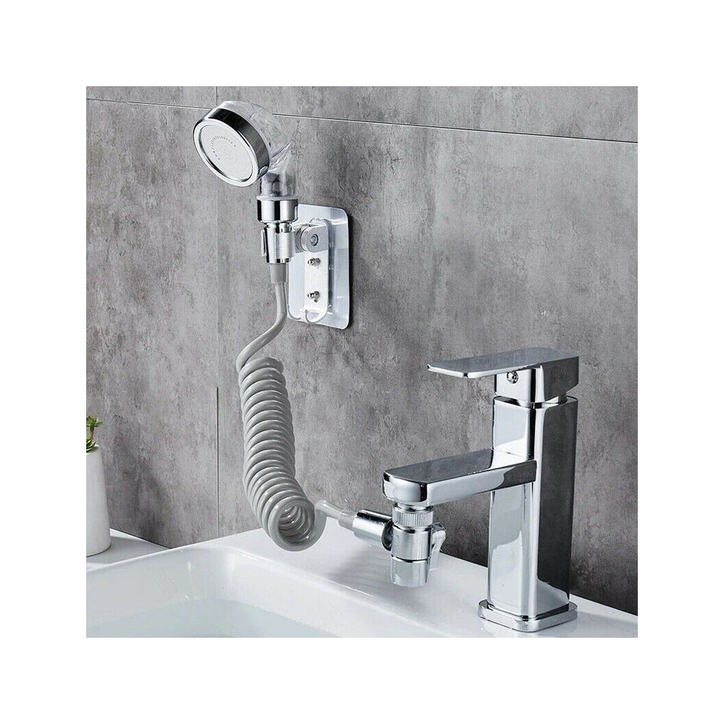 Ducha portátil de la ducha de la mano para el lavabo + tubo anti-escala que acampa