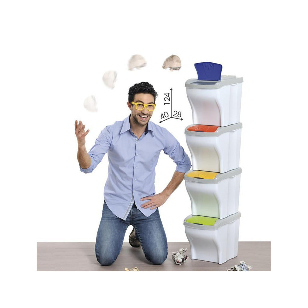 Dustbin para la colección separada 4 colores verticales cobros cobros 80 lt