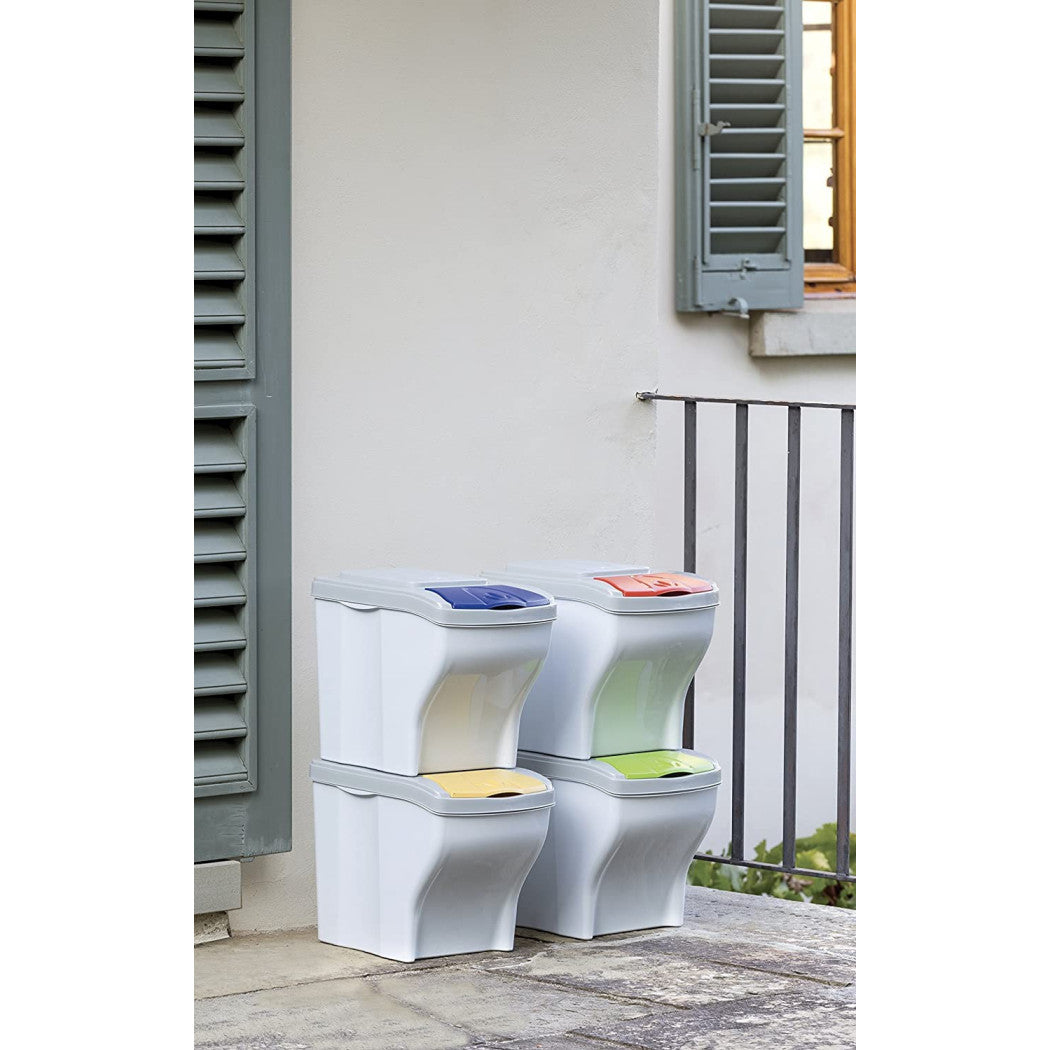 Dustbin para la colección separada 4 colores verticales cobros cobros 80 lt