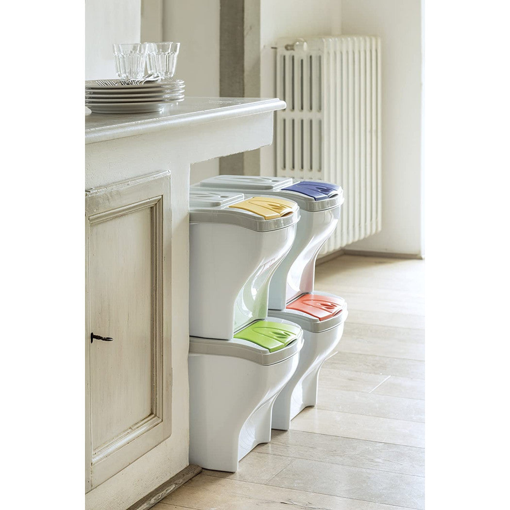 Dustbin para la colección separada 4 colores verticales cobros cobros 80 lt