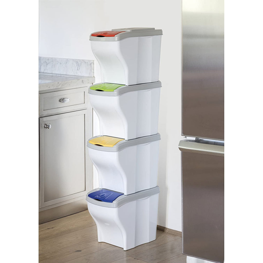 Dustbin para la colección separada 4 colores verticales cobros cobros 80 lt