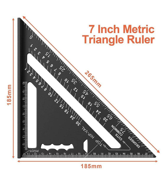 Ruler de 1 mm METER 30 cm de acero metálico Línea multifunción Signature cm y pulgada