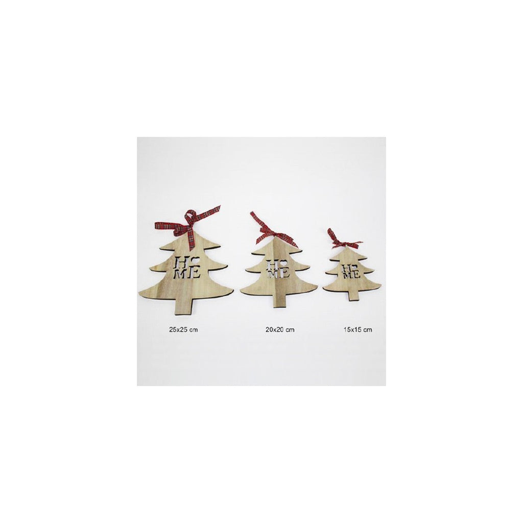 Establecer 3pz Panchas Forma Árbol de madera Diversas medidas Decoraciones navideñas