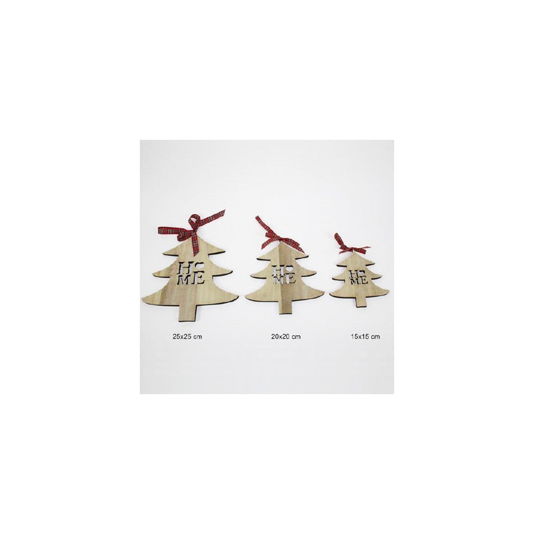 Establecer 3pz Panchas Forma Árbol de madera Diversas medidas Decoraciones navideñas