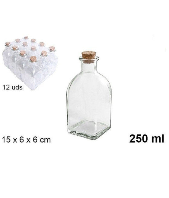 Establecer 12 piezas Bottigs Bottigs Transparente Mary con tapón 60cc