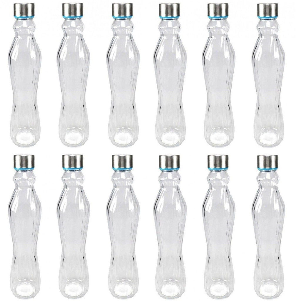 Establecer una botella de cristal de 12 piezas con tapa de acero 500 ml de bebidas de agua