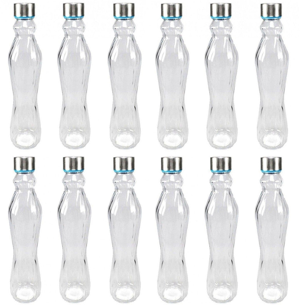 Establecer una botella de cristal de 12 piezas con tapa de acero 500 ml de bebidas de agua