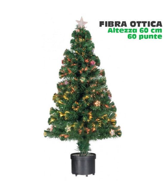 Estrellas de la fibra óptica de los árboles de Navidad 60 cm 60 consejos 9 estrellas color verde