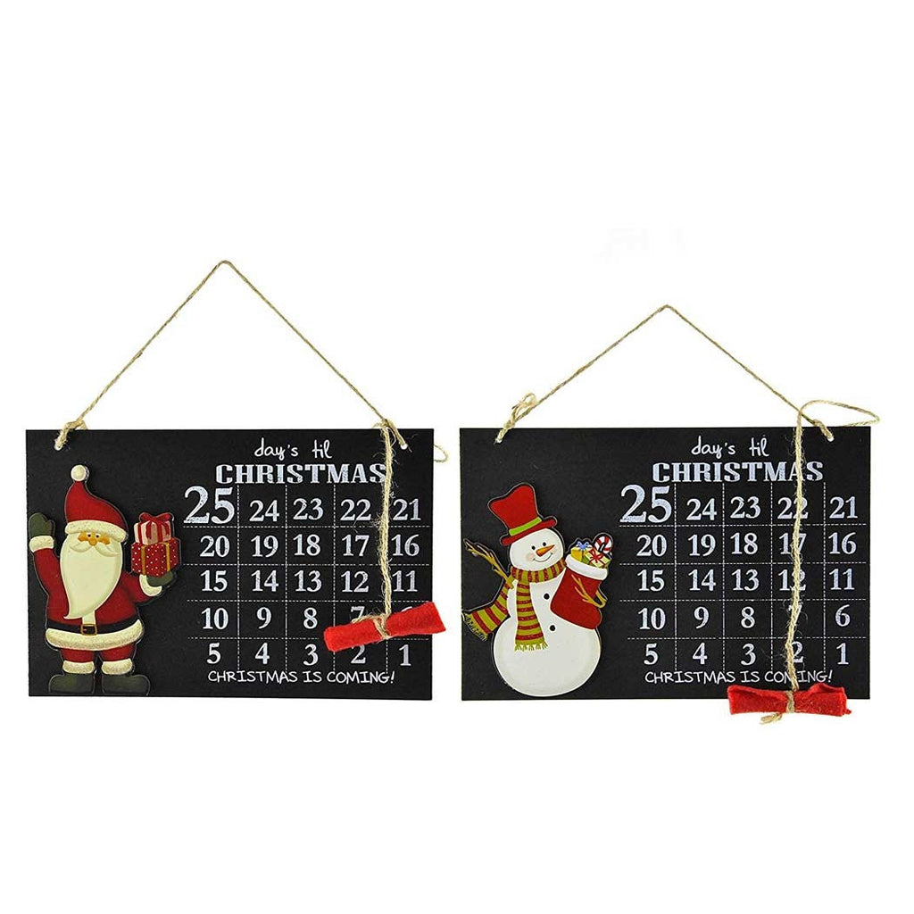 Evite el calendario de la pizarra con la tiza de madera 2 modelos de las decoraciones navideñas