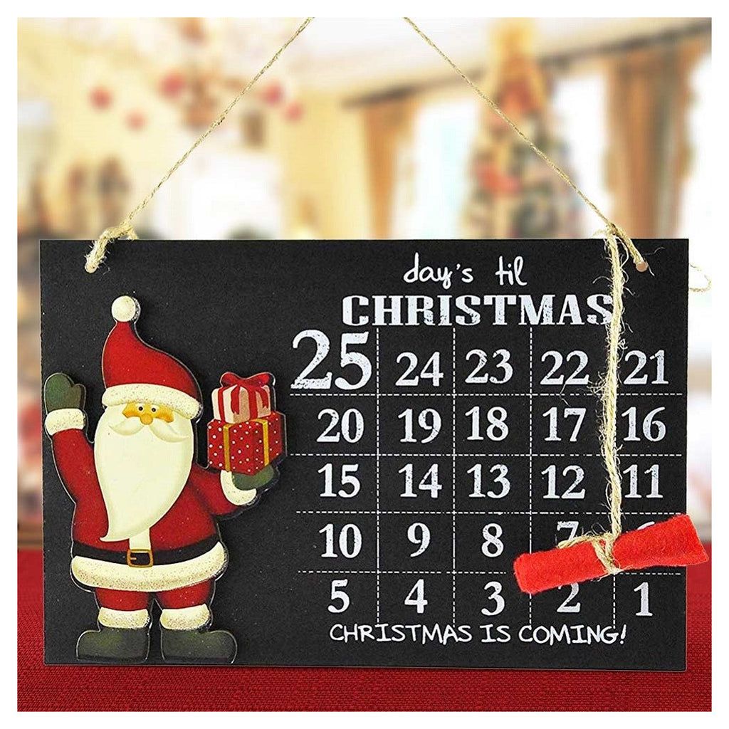 Evite el calendario de la pizarra con la tiza de madera 2 modelos de las decoraciones navideñas