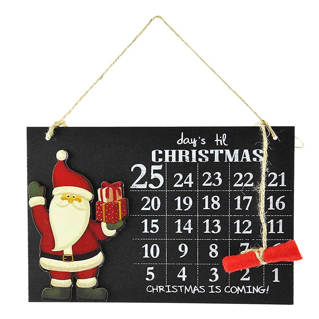 Evite el calendario de la pizarra con la tiza de madera 2 modelos de las decoraciones navideñas