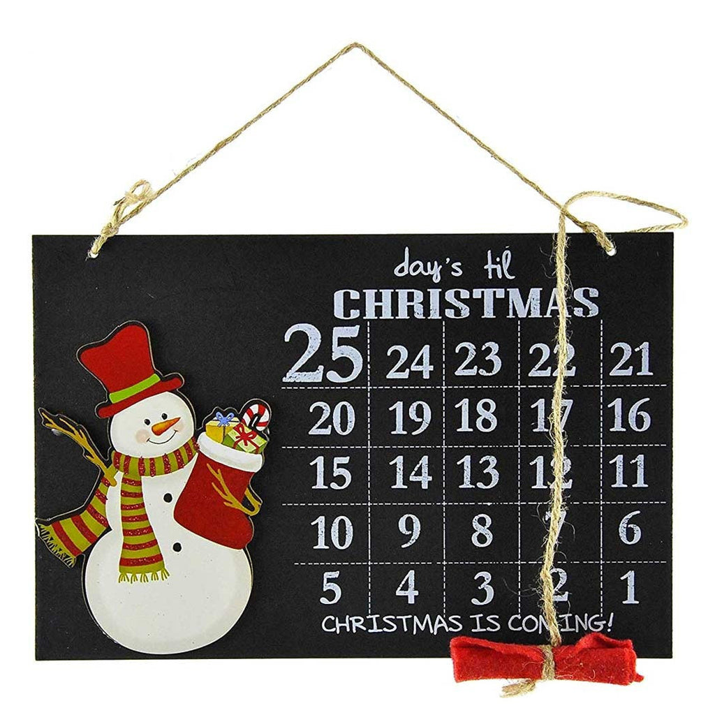Evite el calendario de la pizarra con la tiza de madera 2 modelos de las decoraciones navideñas