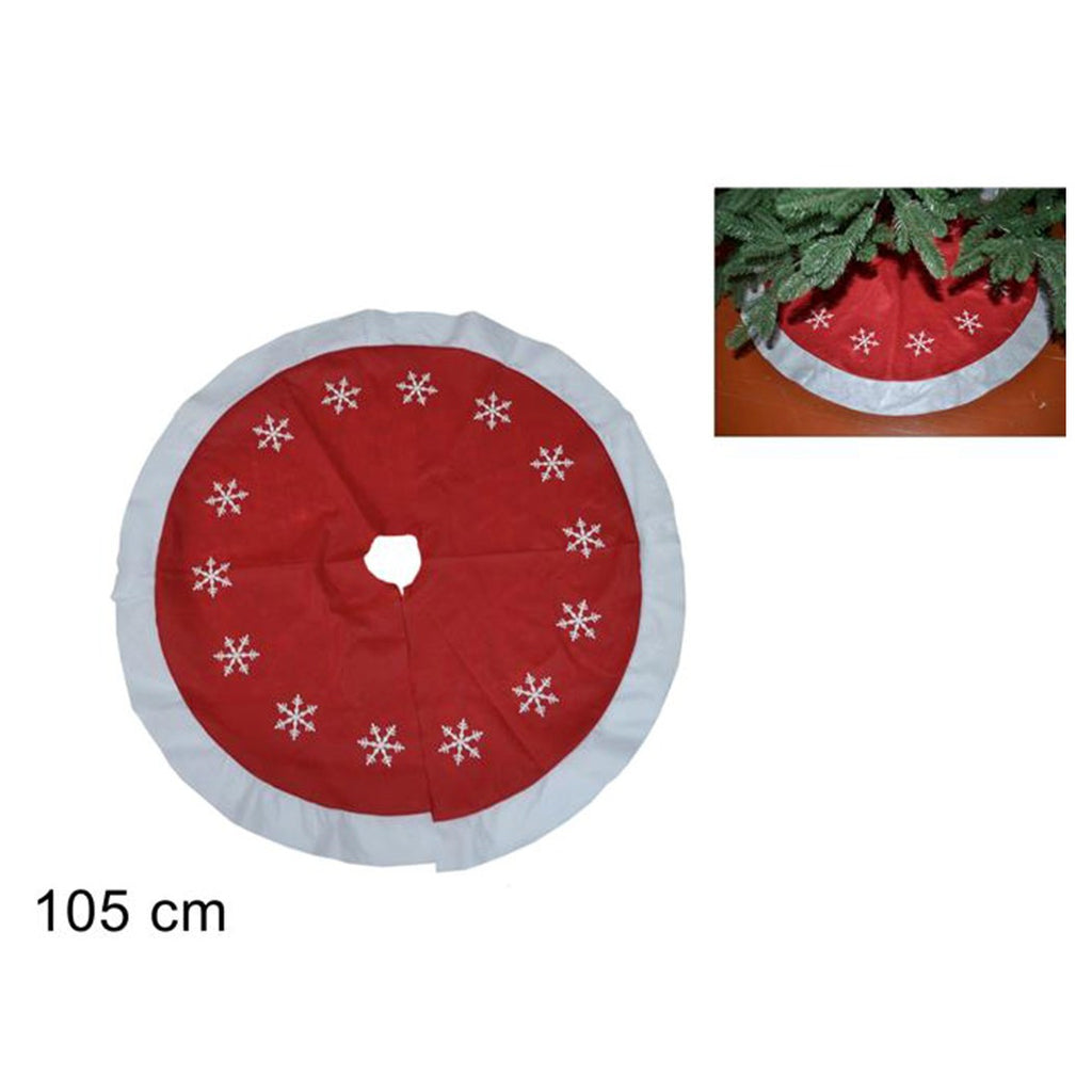 Falda de alfombras Funda de base Árbol de Navidad 105cm Decoraciones navideñas rojas