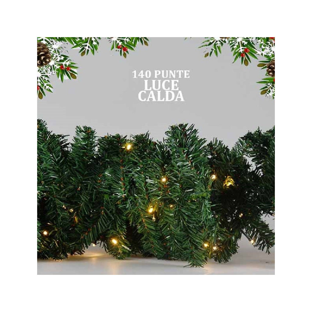 GHIRLAND NATALIZIA 250CM 140 PUNTE 100 LED LUZ