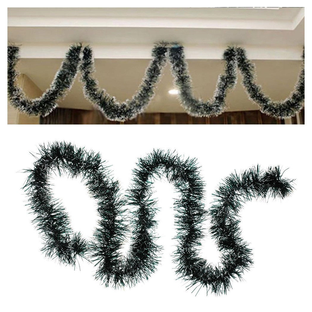 Guirnalda de Navidad 2 Mt Decoraciones de alambre verde y blanco Decoraciones de Navidad